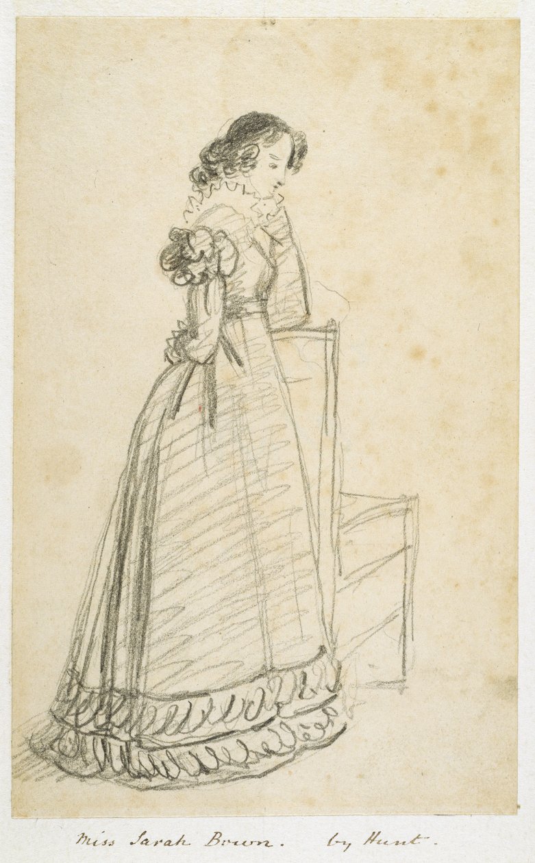 Frøken Sarah Bown, senere kona til Sir Joseph Paxton (blyant på papir) av William Henry Hunt