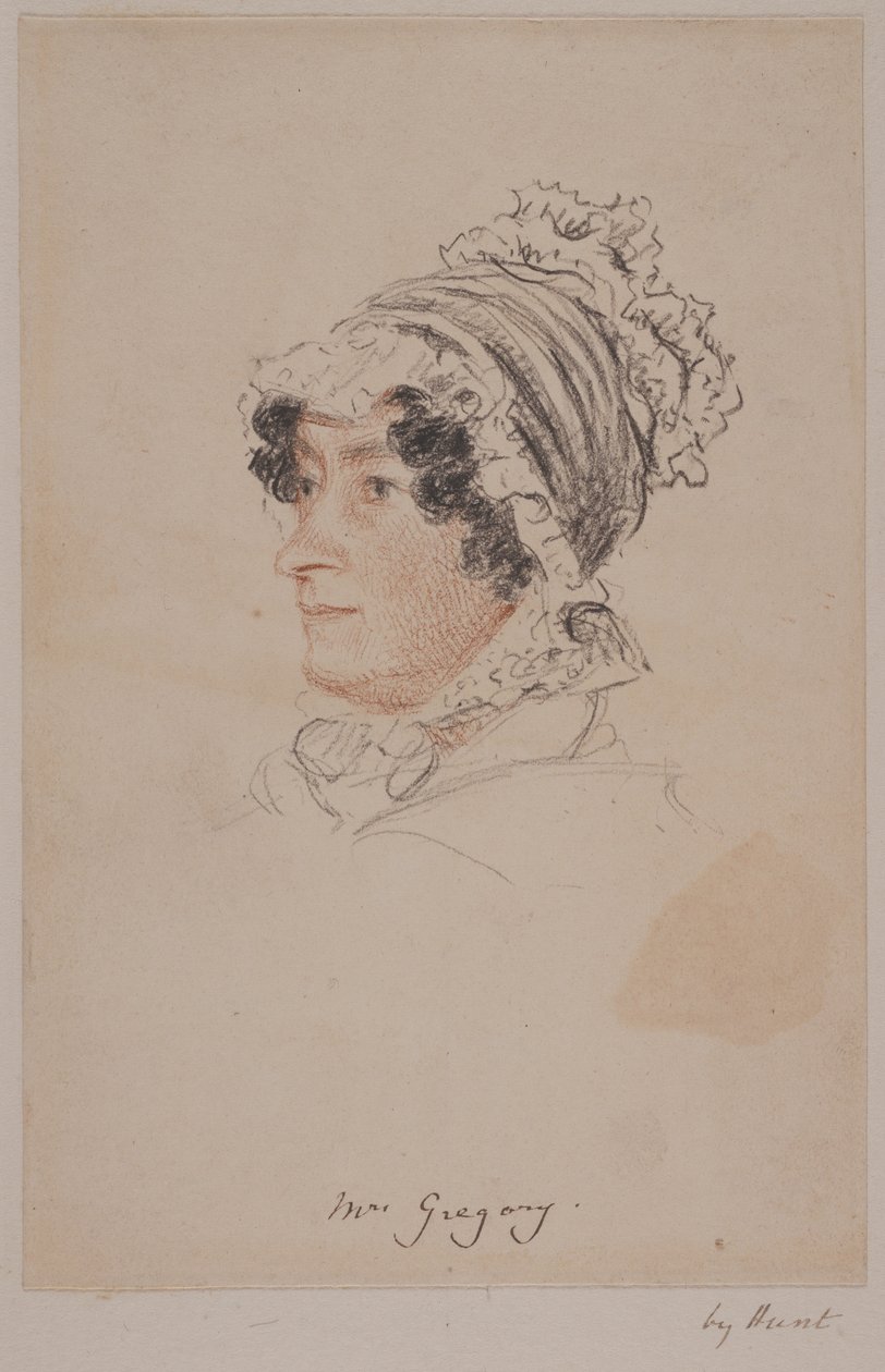 Mrs Hannah Gregory (rødt og grått kritt på papir) av William Henry Hunt