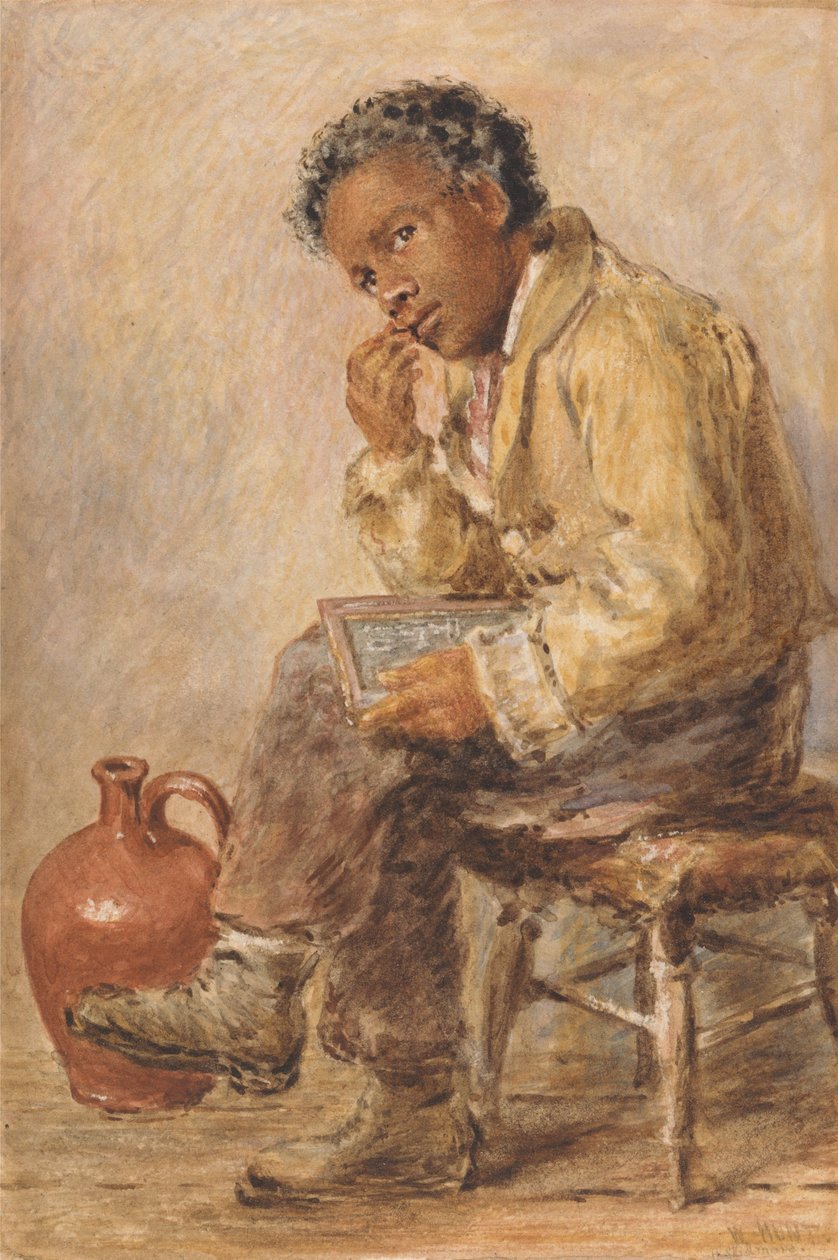 Portrett av en ung mann med en tavle av William Henry Hunt