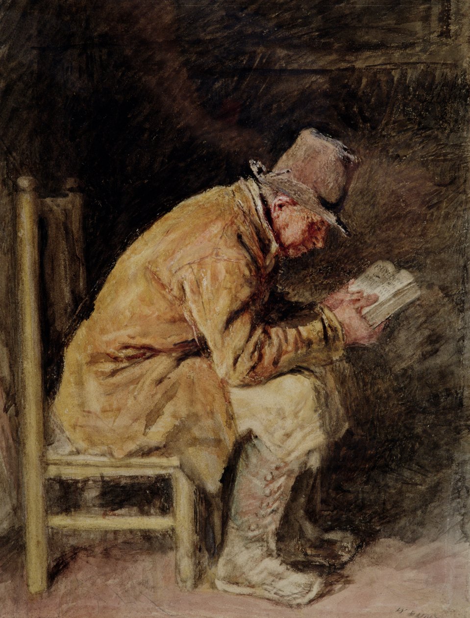 Studie av en landsmannslesning av William Henry Hunt
