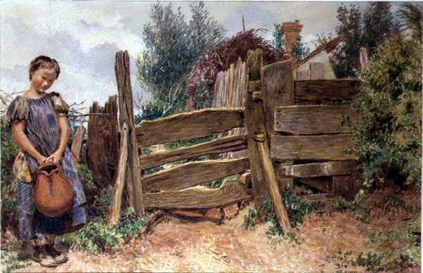 The Broken Pitcher av William Henry Hunt