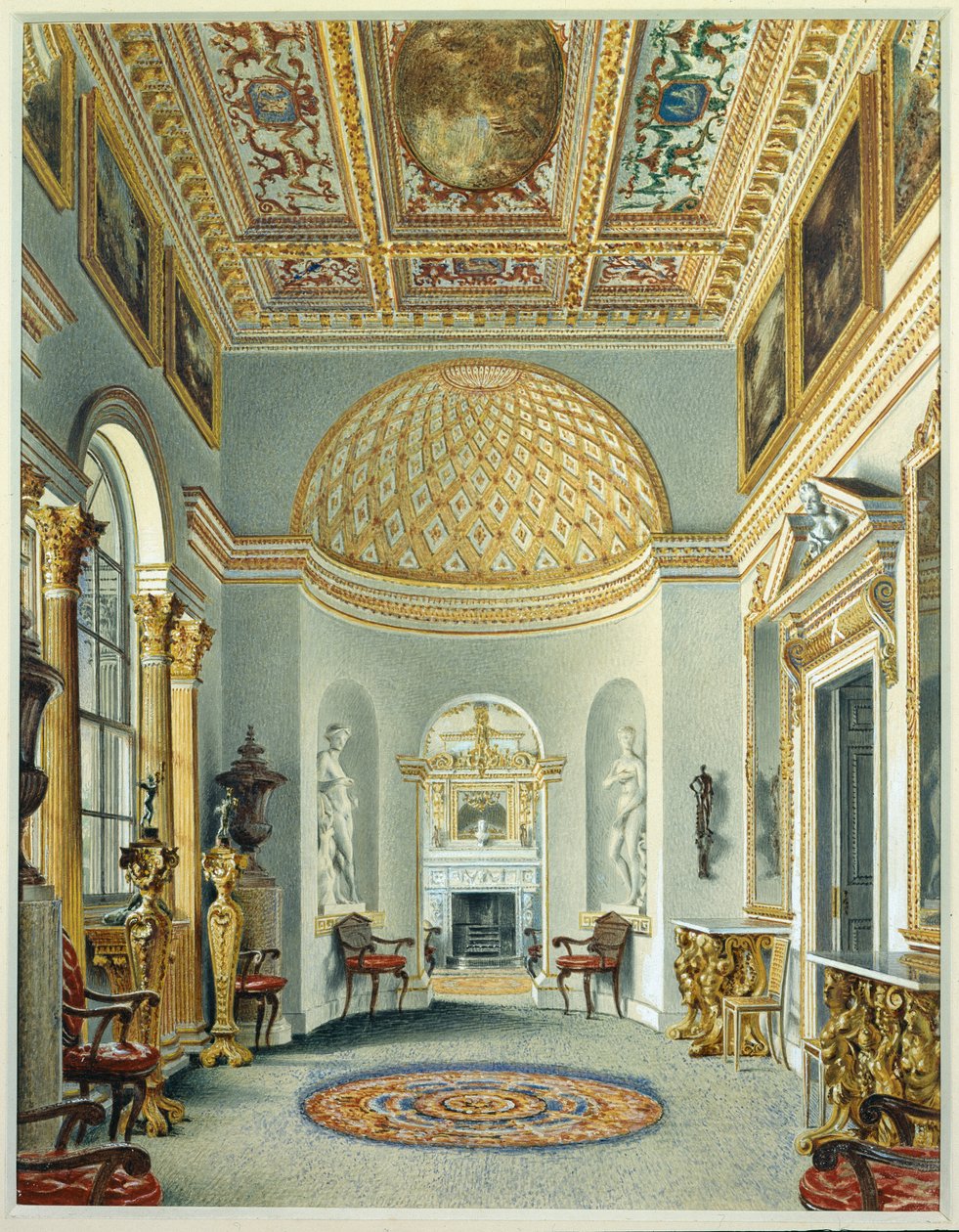 The Gallery, Chiswick House (akvarell på papir) av William Henry Hunt