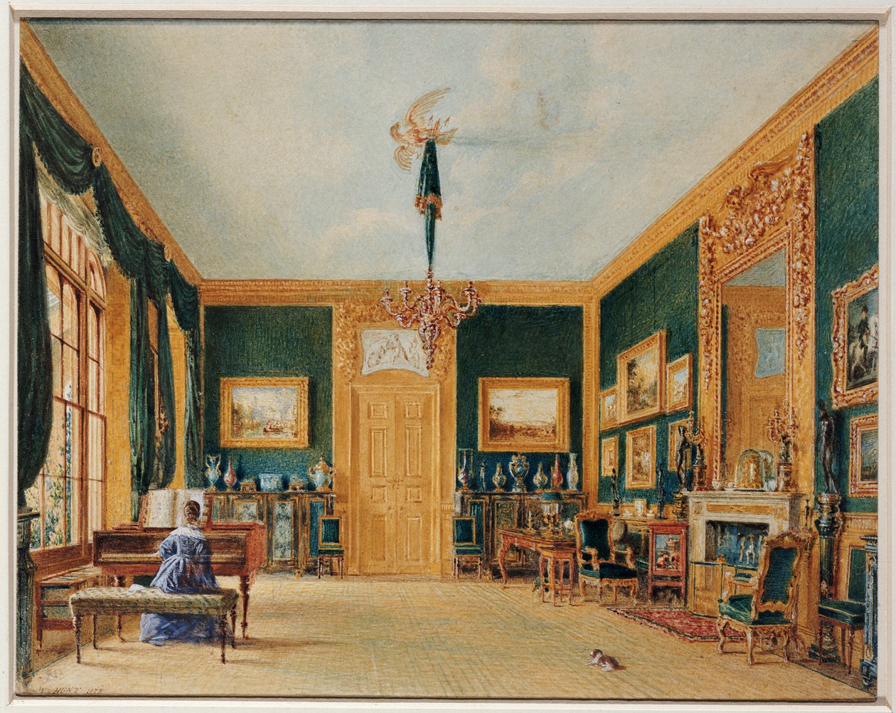 Den grønne salen til jarlen av Essex i Cassiobury, 1823 av William Henry Hunt