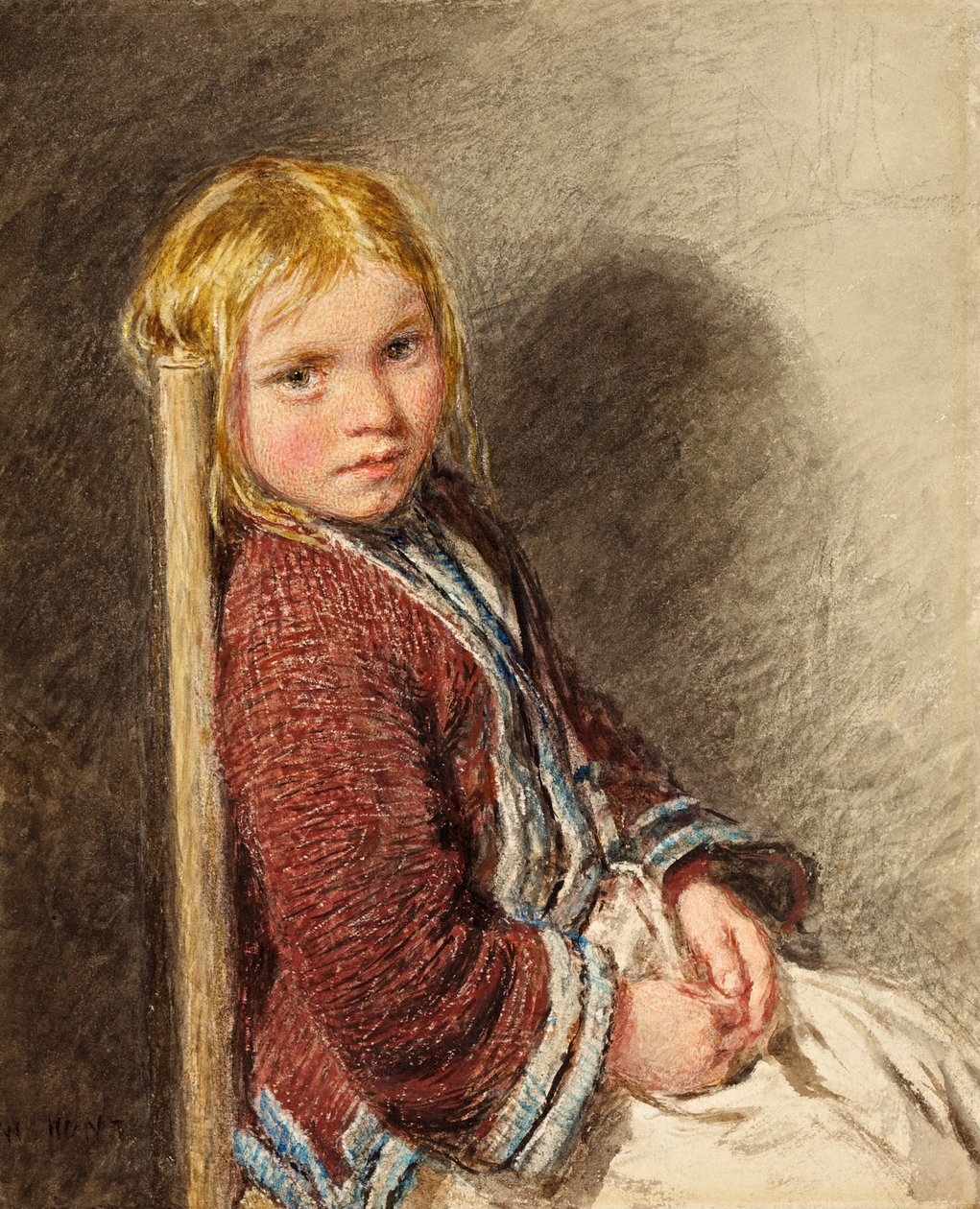 Den sjenerte sitter, ca. 1840 av William Henry Hunt