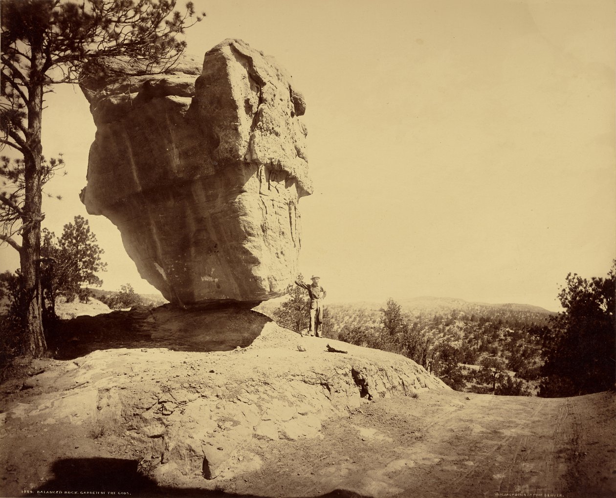 Balanserende stein, Garden of the Gods, Colorado av William Henry Jackson