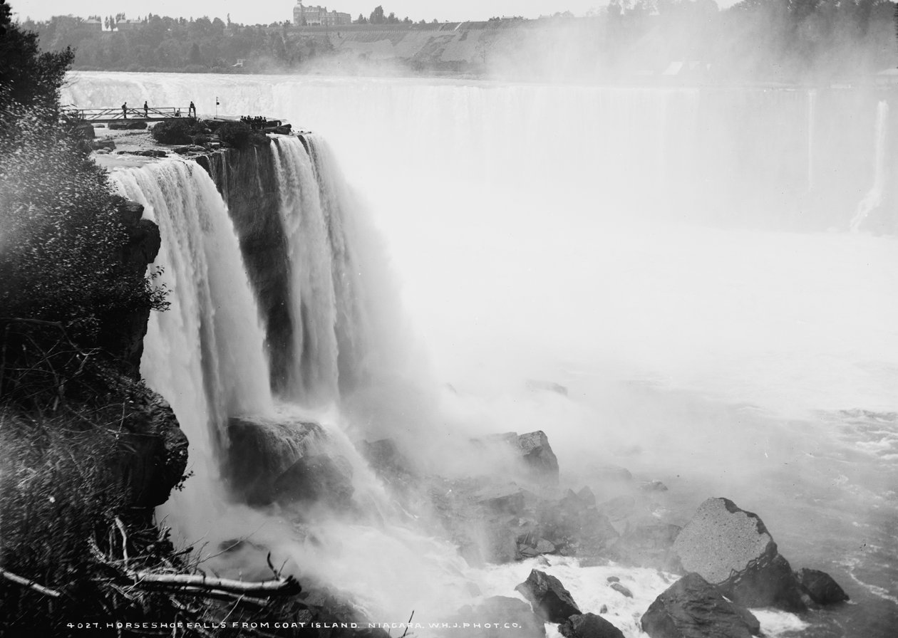 Horseshoe Falls fra Goat Island, Niagara, ca. 1880-97 av William Henry Jackson