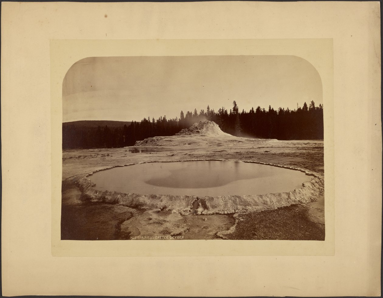 Varme kilder og Castle Geyser av William Henry Jackson