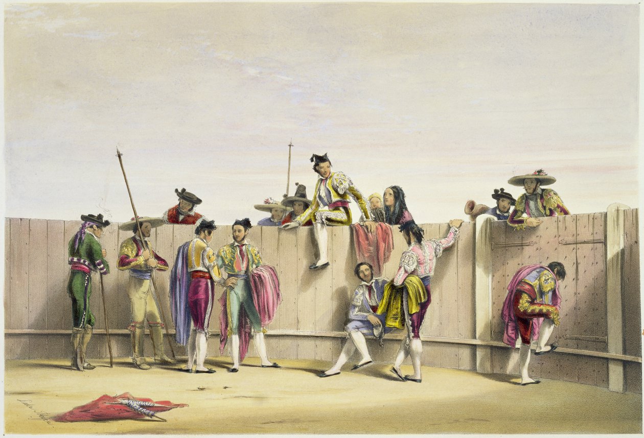Toreros Reposing between the Bulls, 1865 av William Henry Lake Price