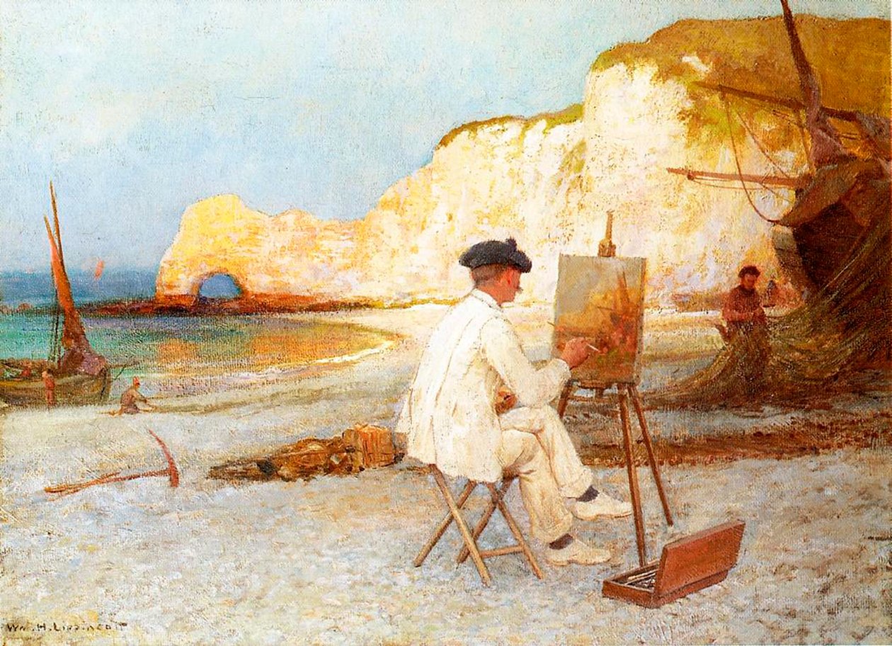 En maler ved havet, ca. 1885 av William Henry Lippincott