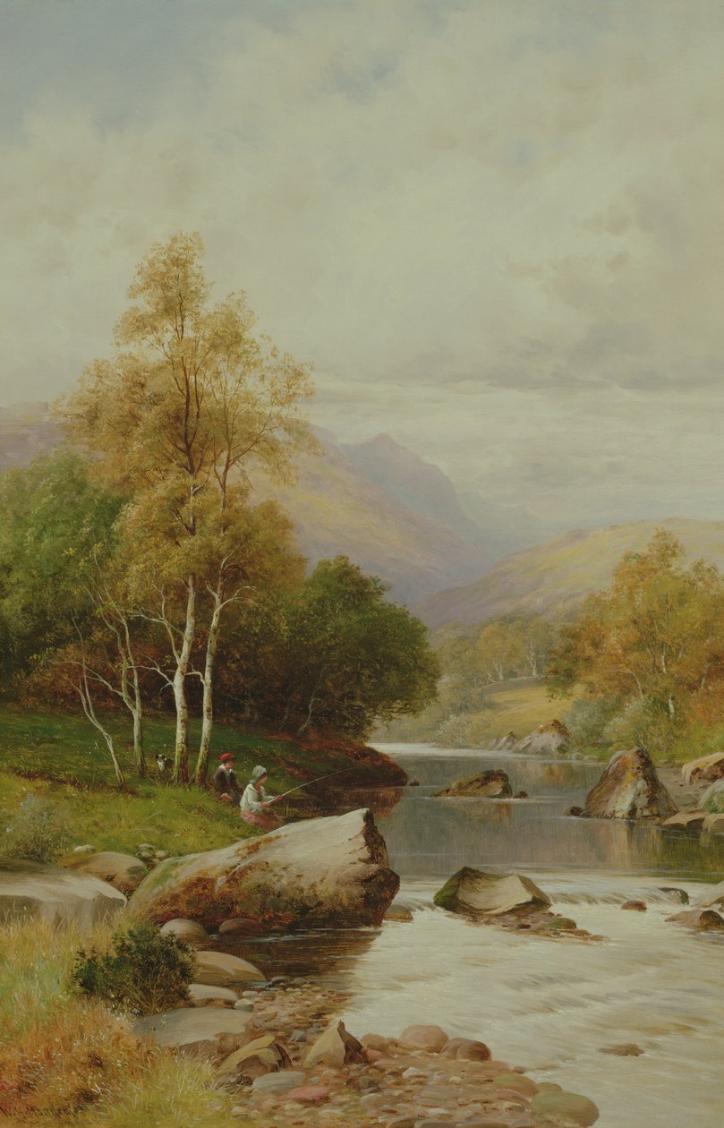 Et stille sted i Festiniog-dalen, Wales, 1909 av William Henry Mander