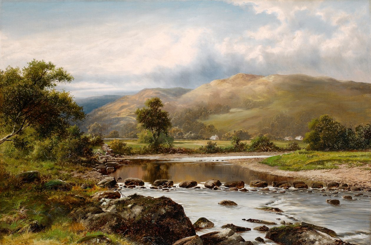 Stepping Stones i Bettws-y-Coed, Nord-Wales av William Henry Mander