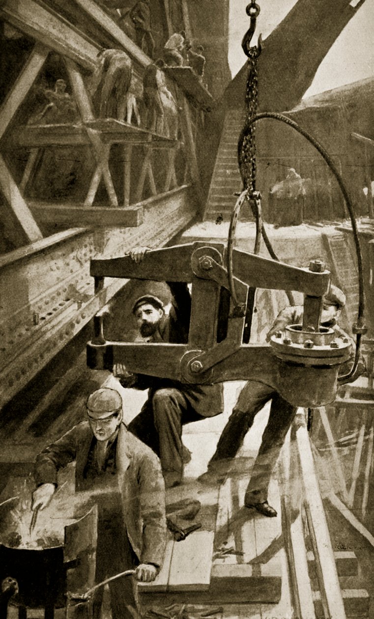 Hydraulisk nagling på Forth Bridge av William Henry Margetson
