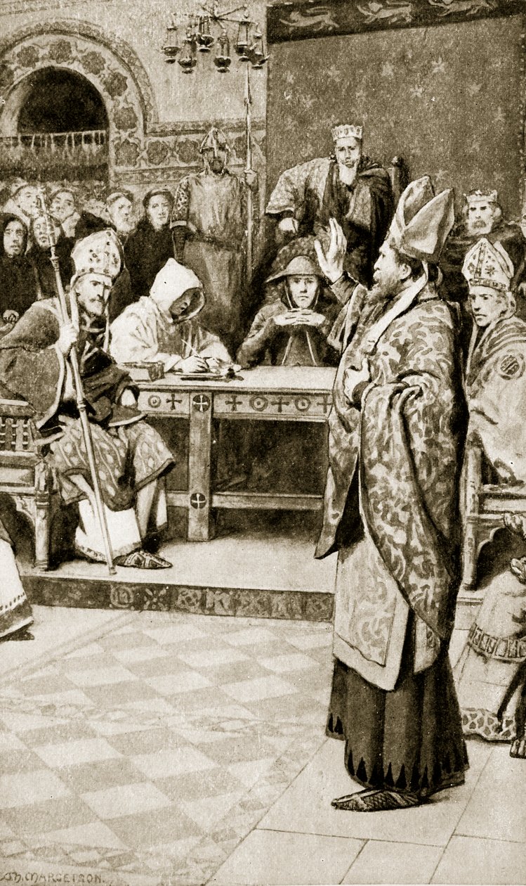 Jocelyn, biskop av Glasgow, i Northampton, 1176, illustrasjon fra 