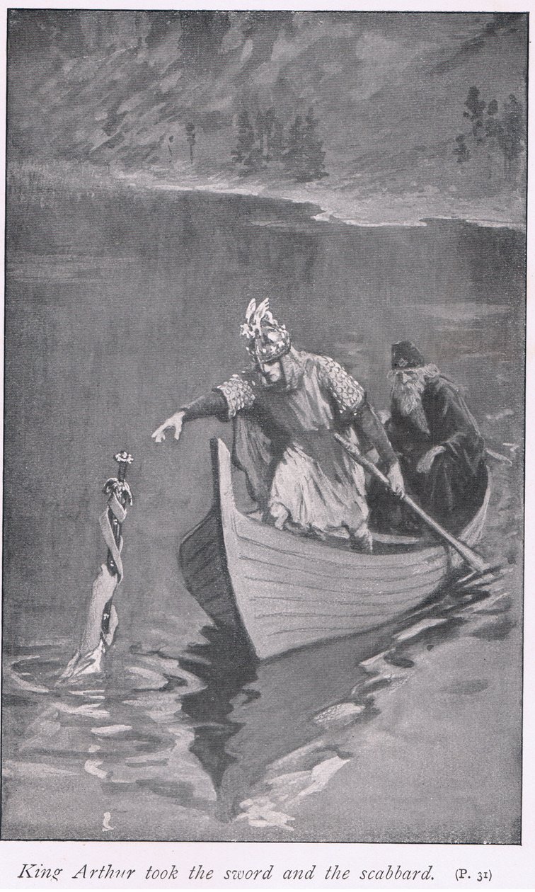 Kong Arthur tok sverdet og sliren av William Henry Margetson