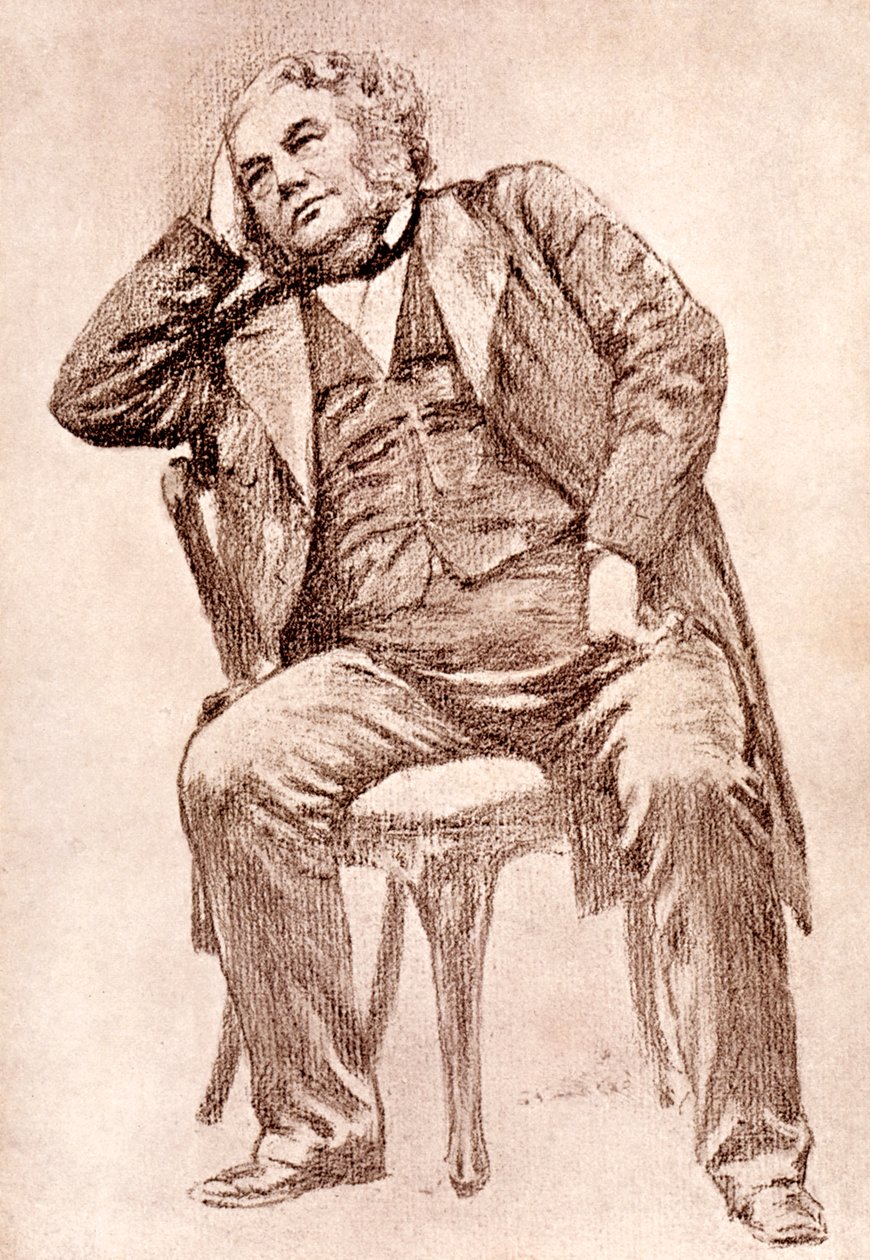 Mark Lemon, redaktør fra 1800-tallet for magasinet Punch, 1909. av William Henry Margetson