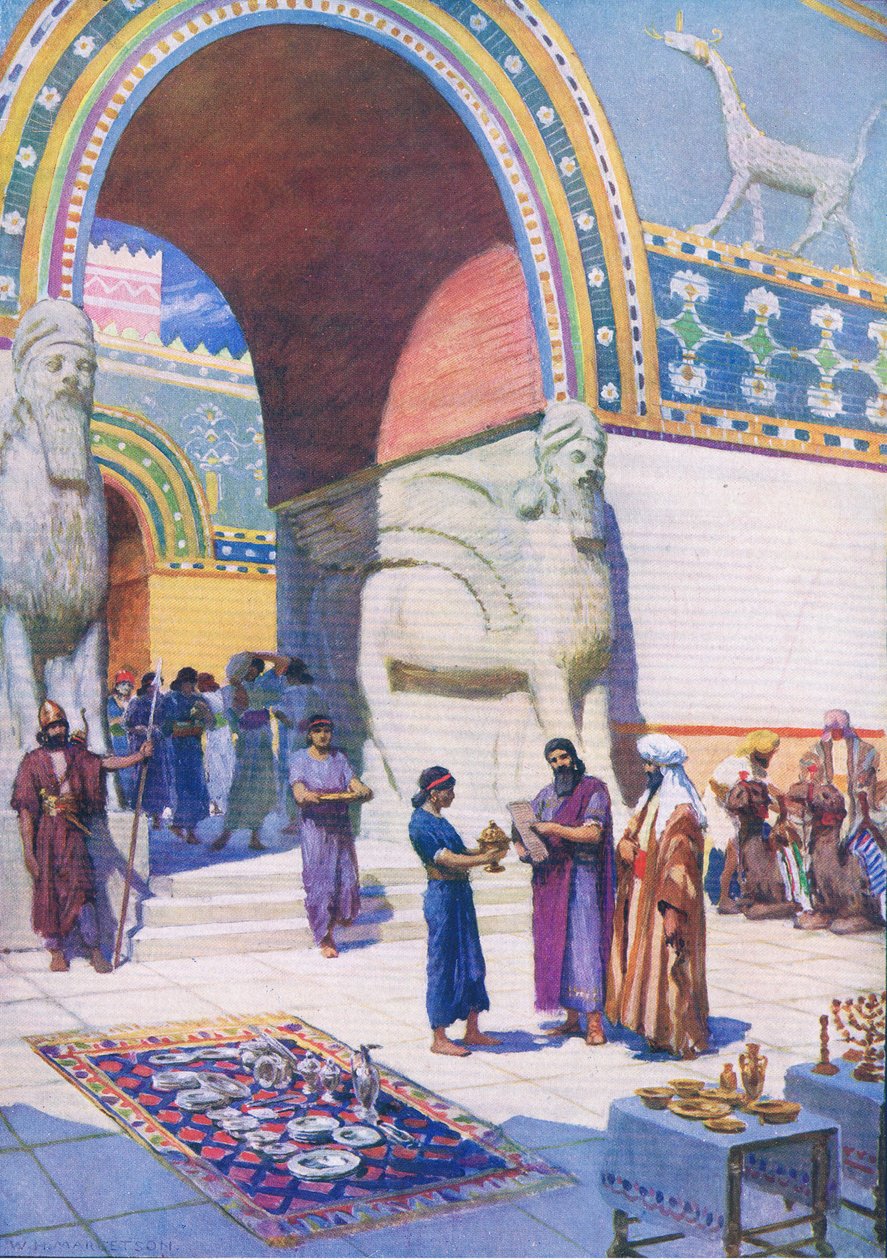 Enden på eksilet, fra The Bible Picture Book utgitt av Thomas Nelson, ca. 1950 av William Henry Margetson