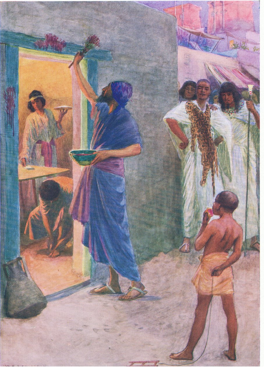 Den første påsken, fra The Bible Picture Book utgitt av Thomas Nelson, ca. 1950 av William Henry Margetson
