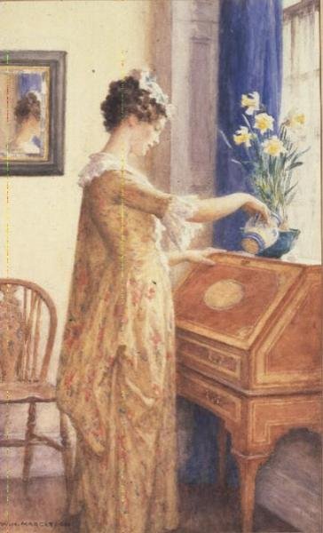 Vanning påskeliljer av William Henry Margetson