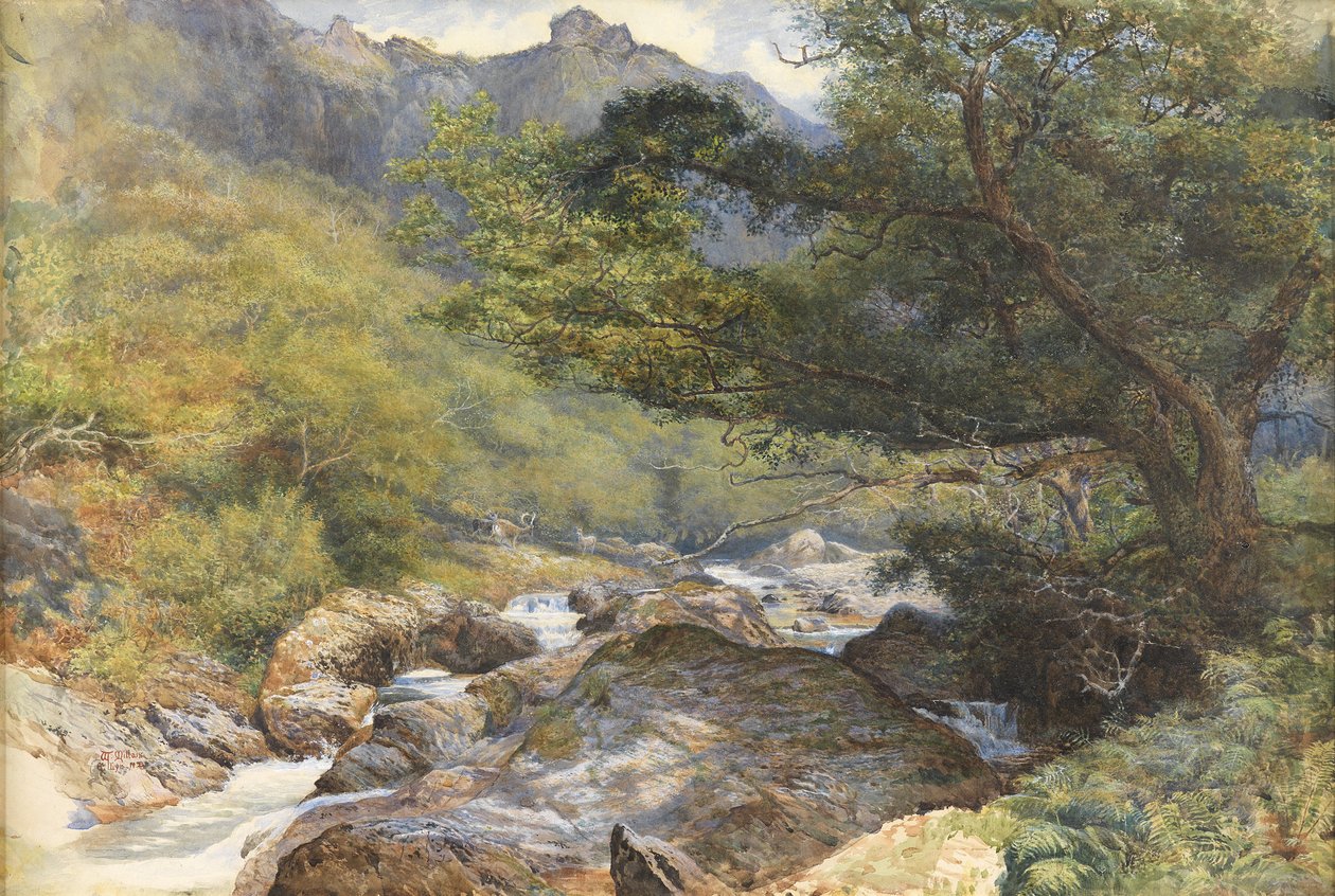 På Lyn, North Devon (wc forsterket med kroppsfarge og gummi arabicum) av William Henry Millais
