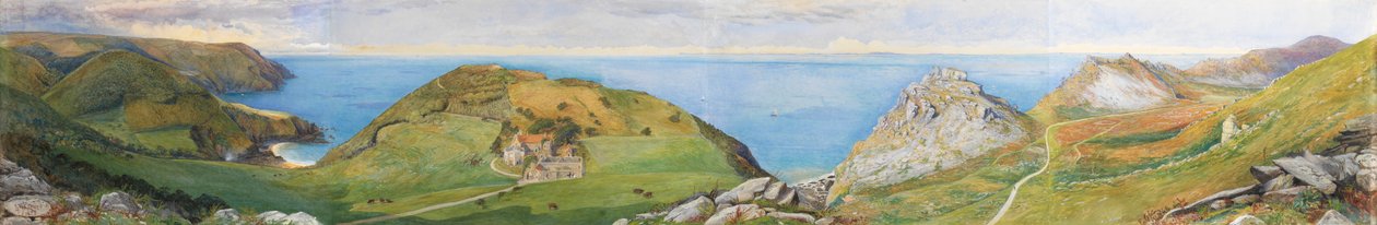 The Valley of the Rocks (wc og gouache forhøyet med hvitt) av William Henry Millais