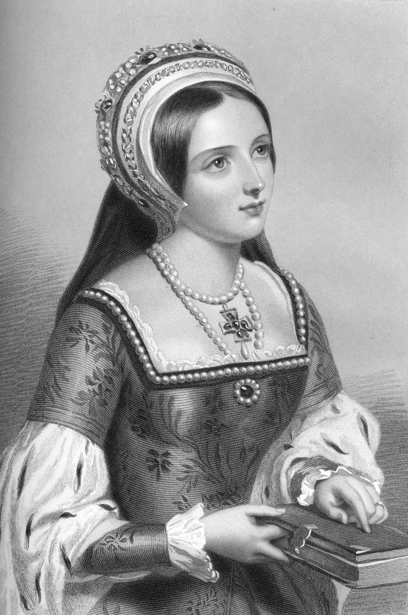 Catherine Parr 1512-1548, den sjette kona til kong Henry VIII, 1851. av William Henry Mote