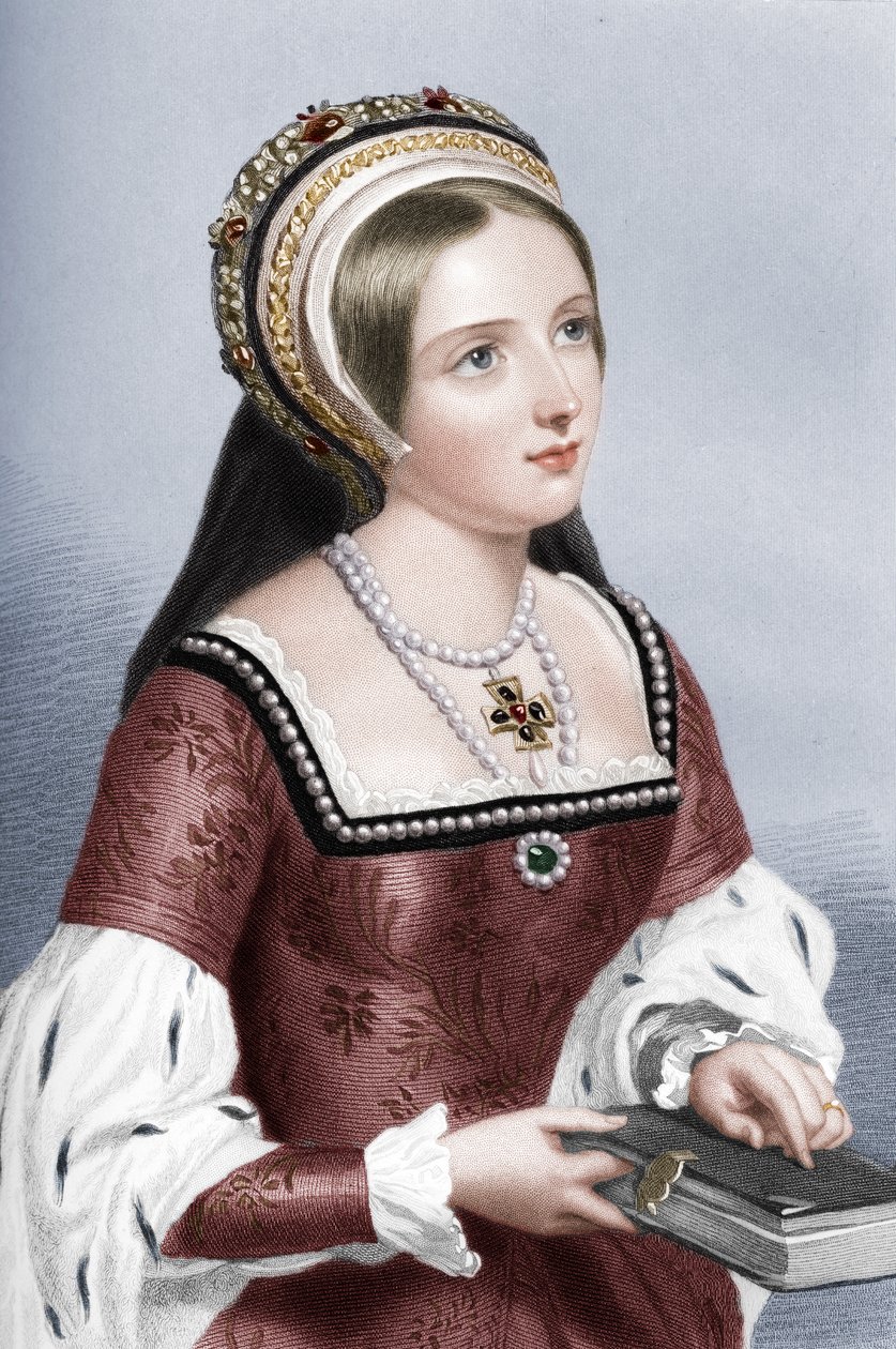 Catherine Parr 1512-1548, den sjette kona til kong Henry VIII, 1851 av William Henry Mote