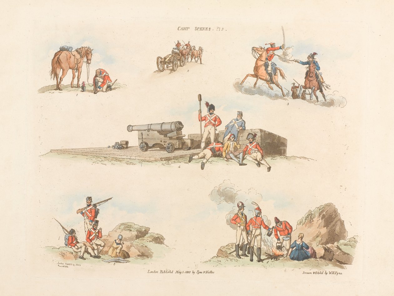 ?Leirscener?, 1803 av William Henry Pyne