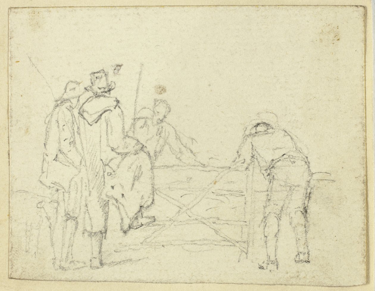 Fem figurer ved porten av William Henry Pyne