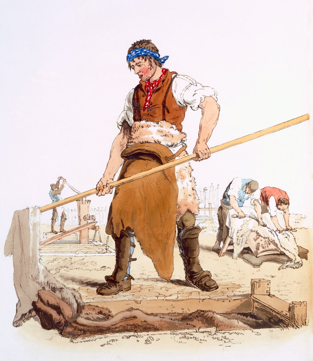 Leather Dresser, fra 'Costume of Great Britain' utgitt av William Miller, 1805 av William Henry Pyne