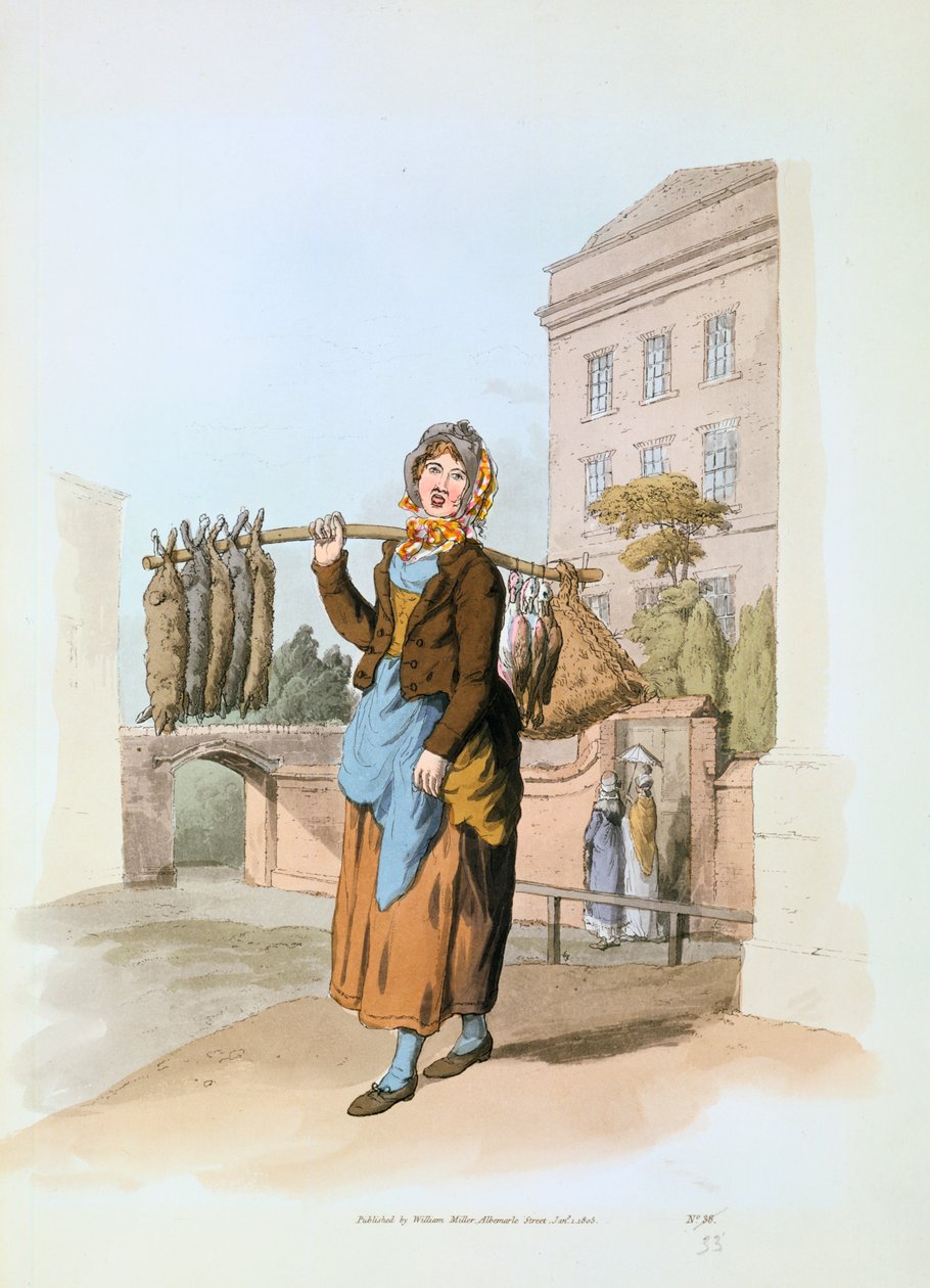 Kaninselger, 1808 av William Henry Pyne