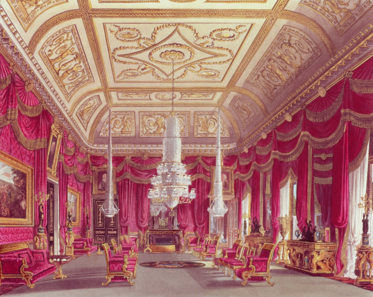 The Crimson Drawing Room, Carlton House fra Pynes 