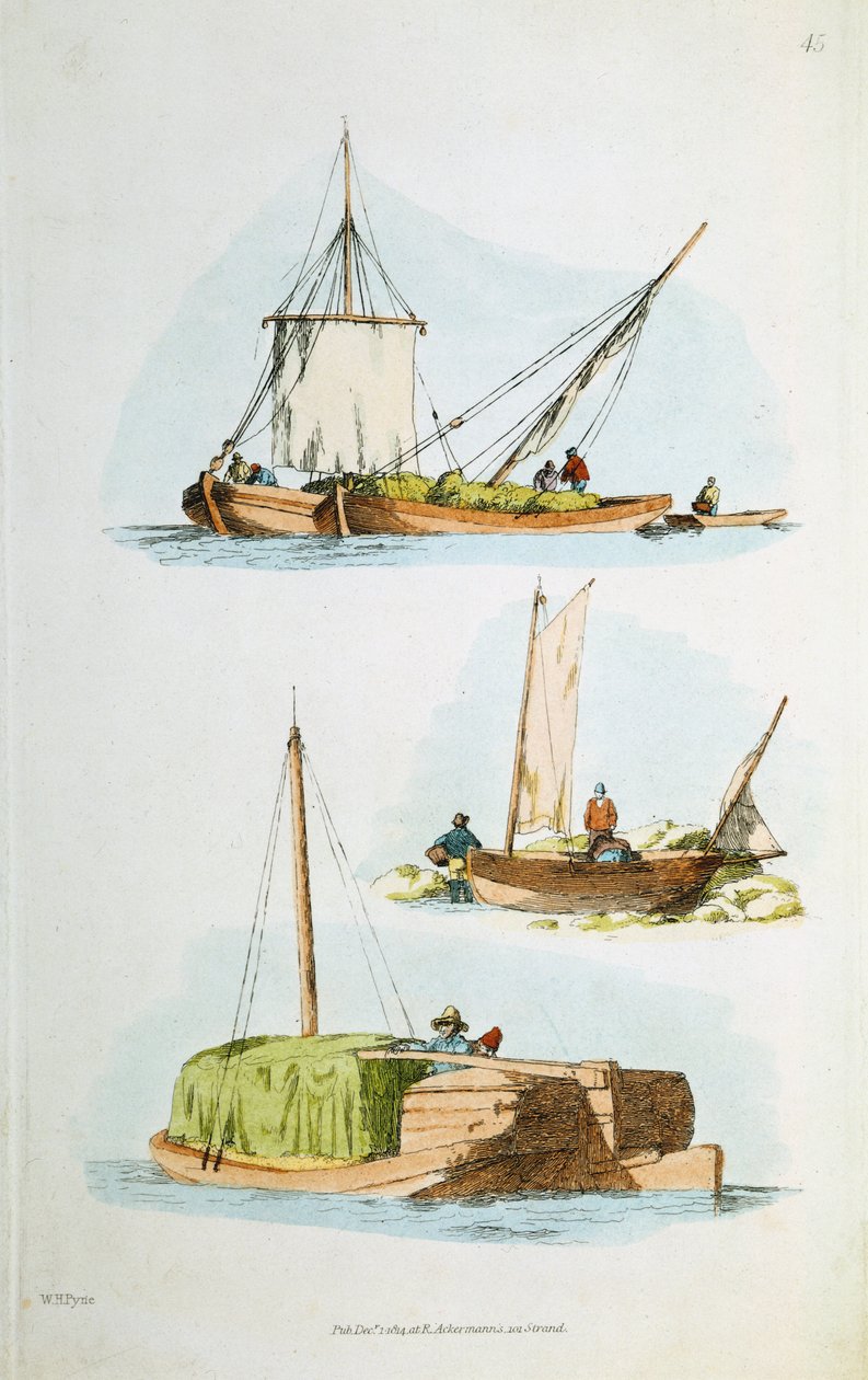 Tradisjonelle Norfolk-båter, 1814 av William Henry Pyne