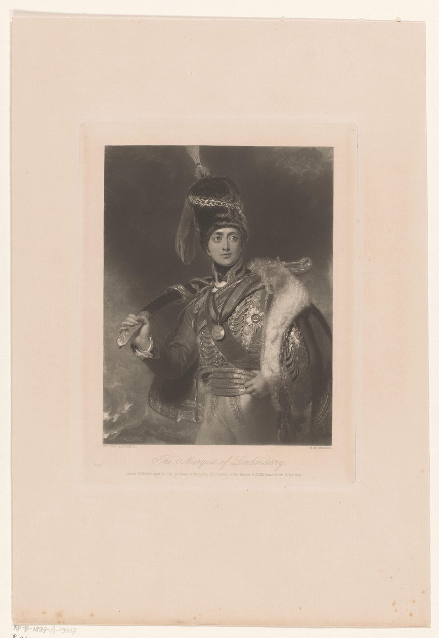 Portrett av Charles William Vane kledd som Charles William Stewart The Marquess of Londonderry (tittel på objekt) av William Henry Simmons