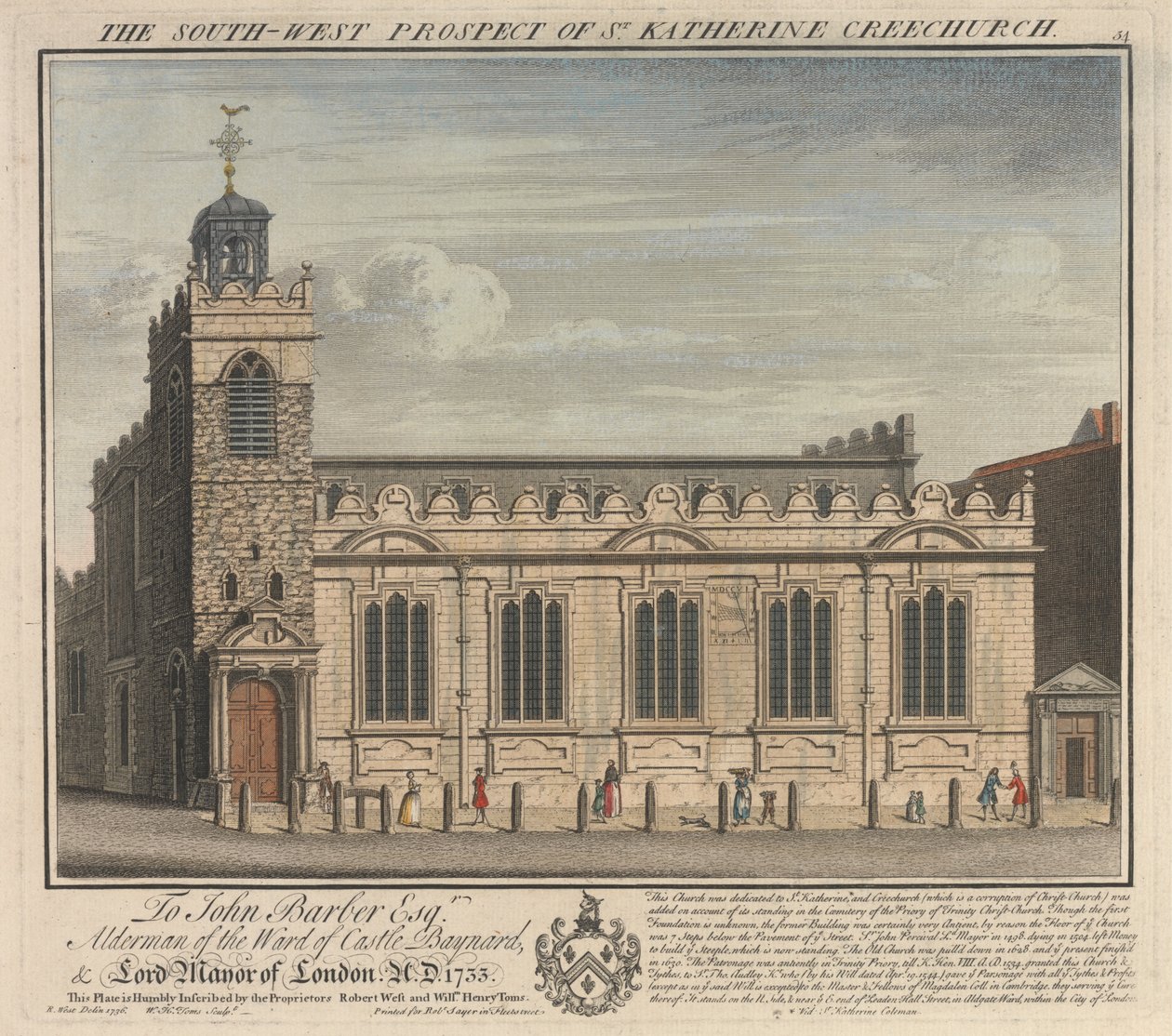 The Southwest Prospect of St. Katherine Cree-kirken av William Henry Toms