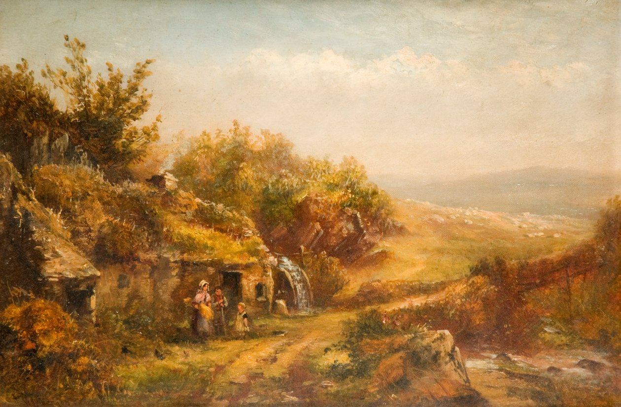 Hytte og kvernhjul, av William Henry Vernon