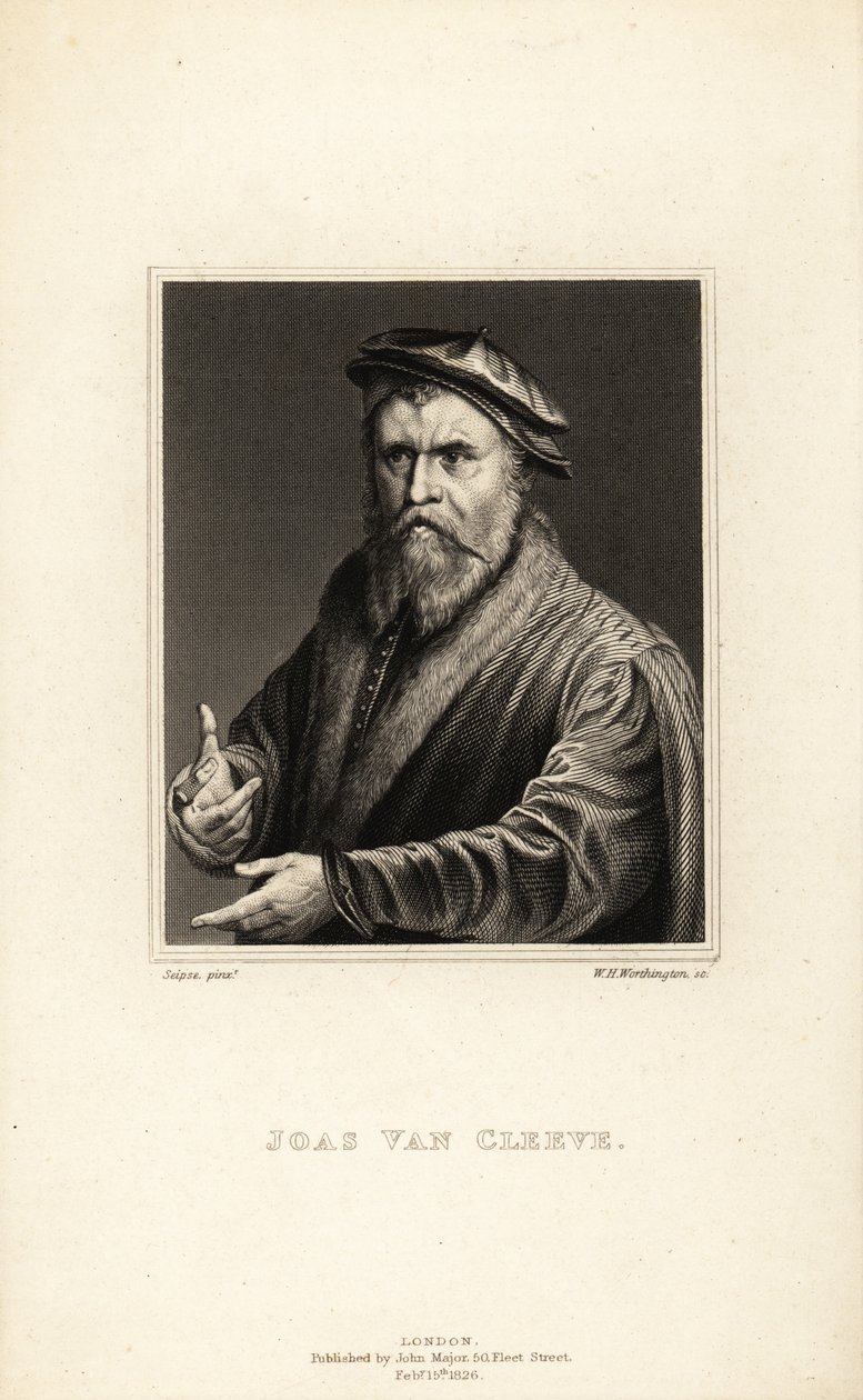 Portrett av Joos van Cleve, maler aktiv i Antwerpen, rundt 1485-1540 av William Henry Worthington