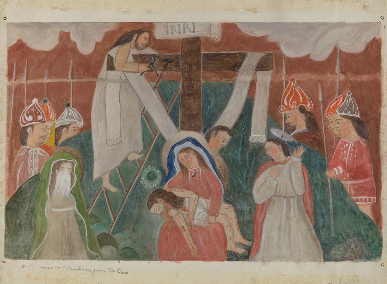 Korsstasjon nr. 13: Jesus blir tatt ned fra korset, ca. 1936. av William Herbert