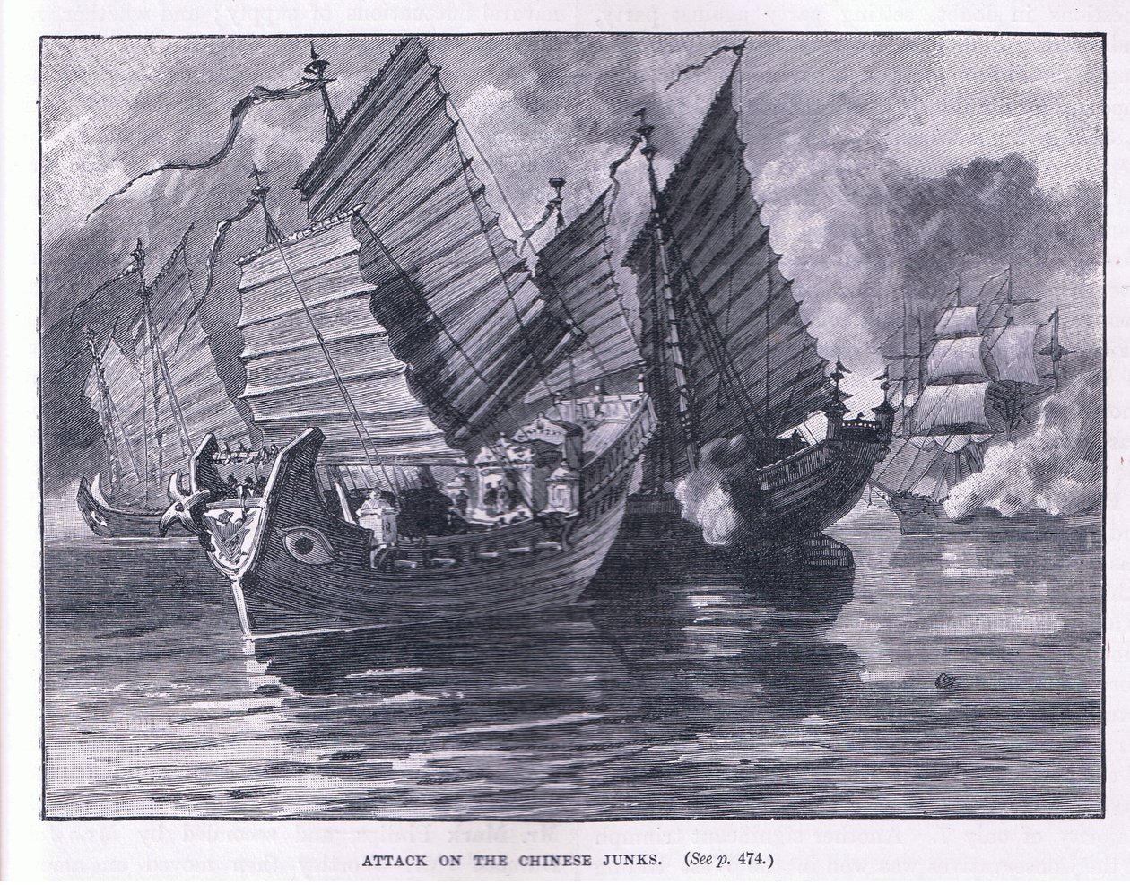Angrep på de kinesiske skrotene 1841 e.Kr av William Heysham Overend
