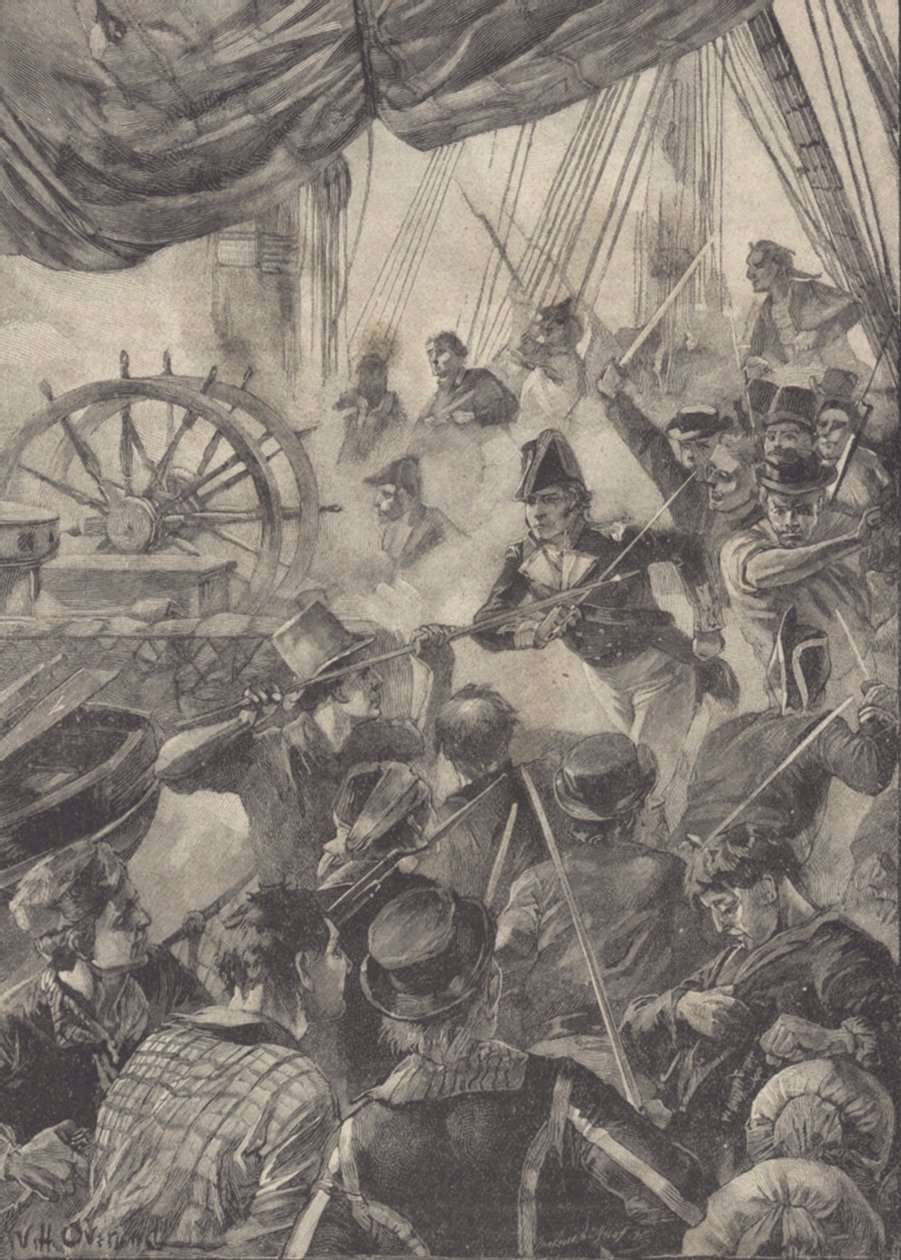 Boarding (litho) av William Heysham Overend