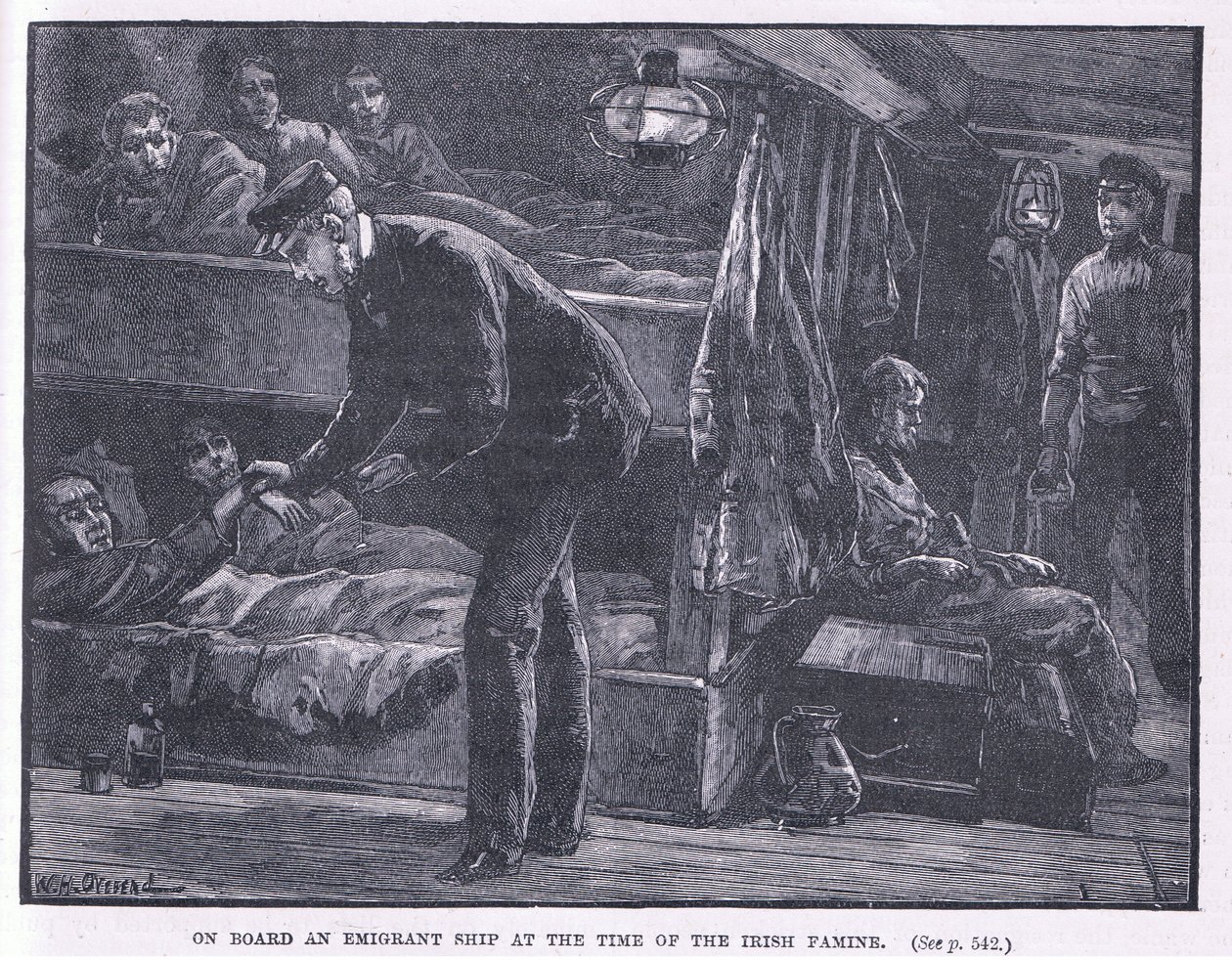 Om bord på et emigrantskip på tidspunktet for den irske hungersnøden AD 1846 av William Heysham Overend