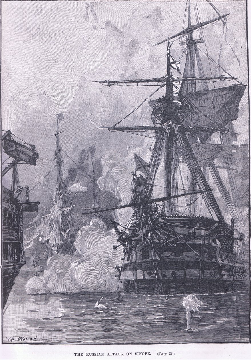 Det russiske angrepet på Sinope 1853 e.Kr av William Heysham Overend