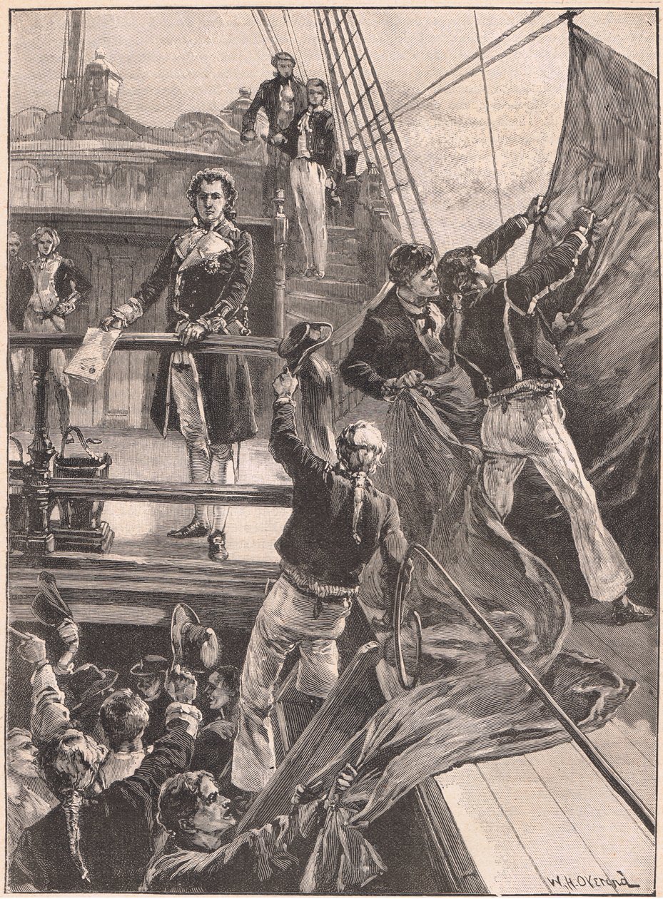 Mytteriet ved Spithead: hale ned det røde flagget AD 1797 av William Heysham Overend
