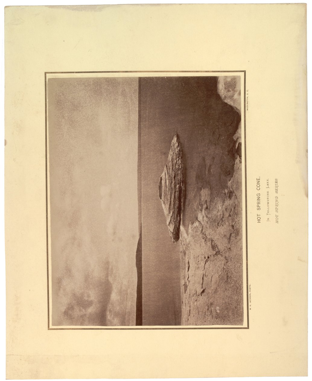 Hot Spring Cone, i Yellowstone Lake, 1871 (sepia-bilde) av William Hicks Jackson