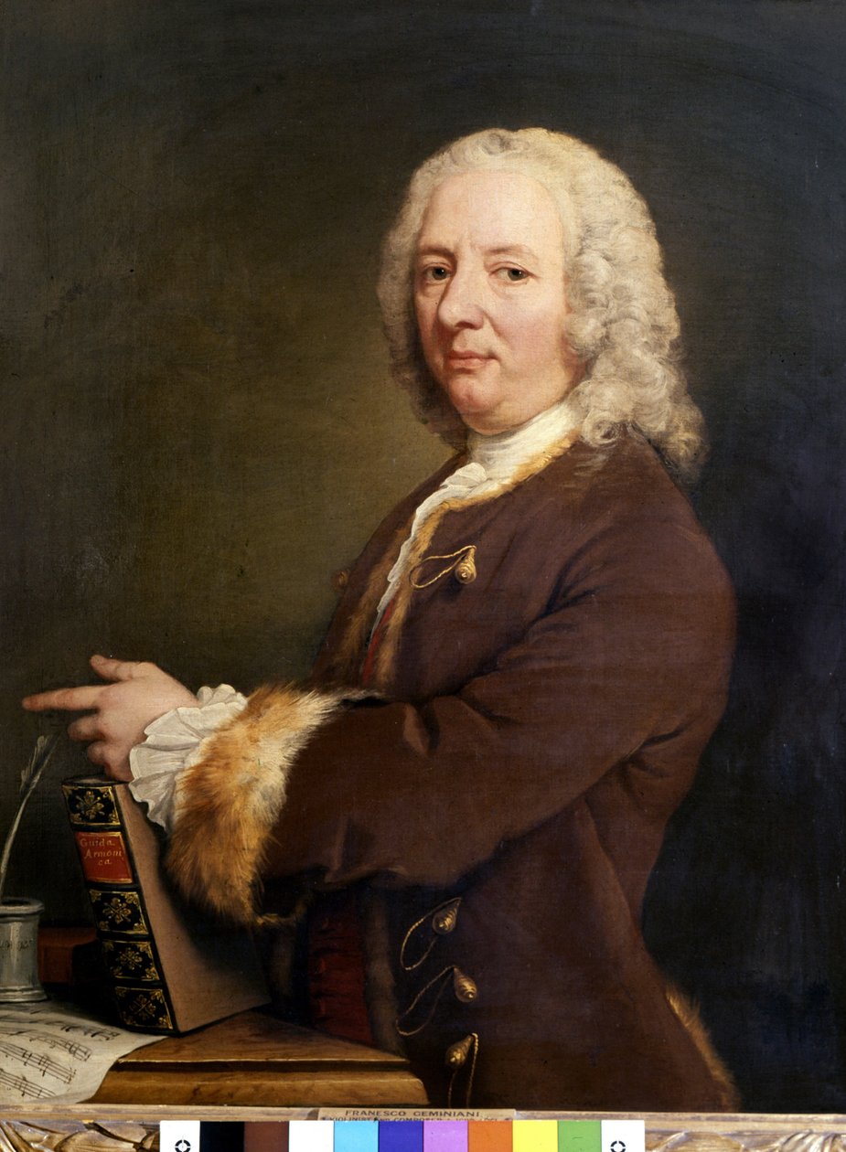 Portrett av Francesco Saverio Geminiani. Italiensk musiker av William Hoare
