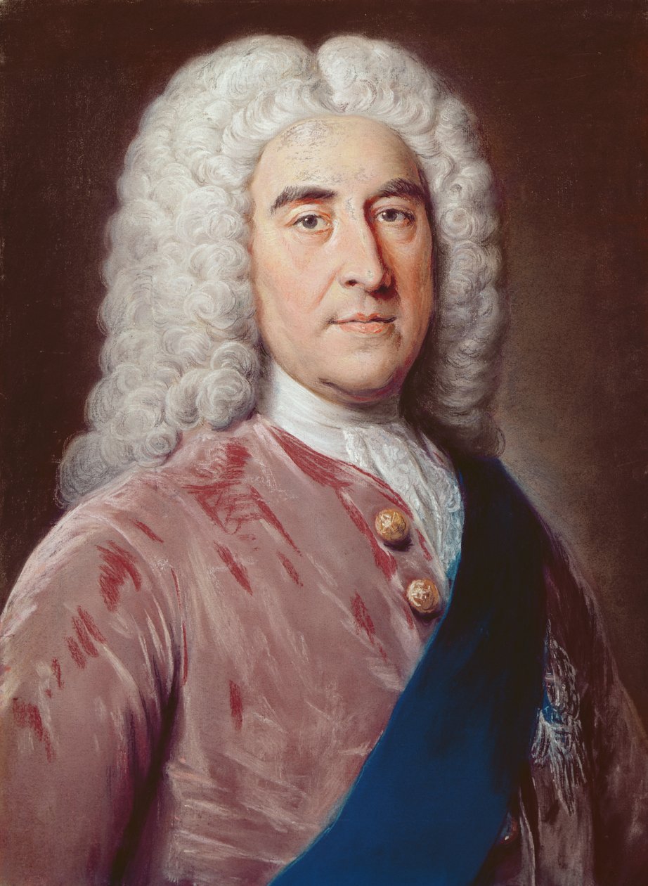 Portrett av Thomas Pelham Holles (1693-1768) hertug av Newcastle under Lyme, (pastell på papir) av William Hoare