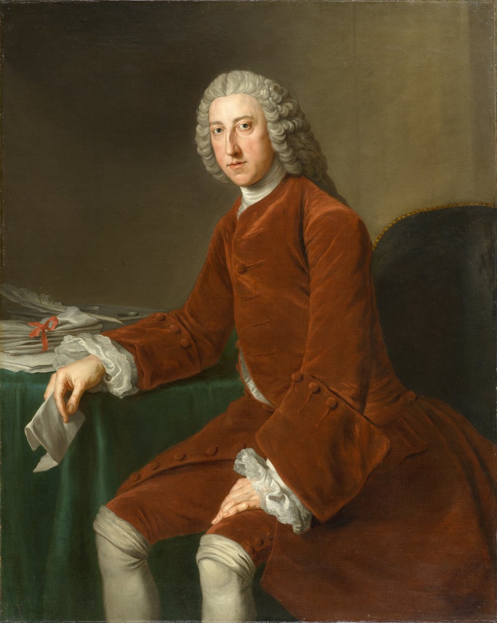 William Pitt, senere første jarl av Chatham (1708-1778), ca. 1754 (olje på lerret) av William Hoare