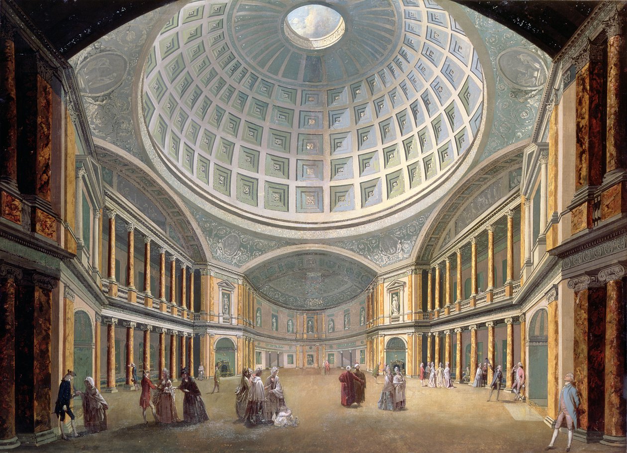 Interiør av Pantheon, Oxford Road, London (olje på lerret) av William Hodges