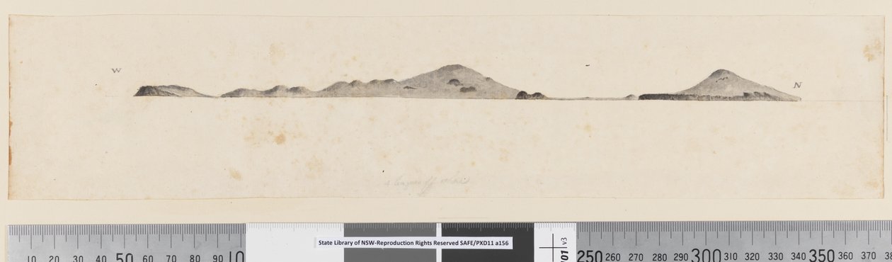 Side 25b/c Profil av uidentifisert øy av William Hodges