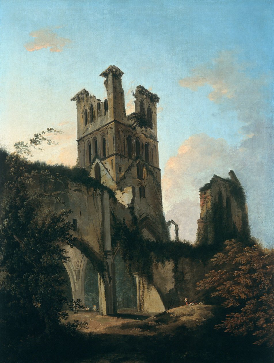 'Ruinene av Llanthony Abbey', 1764-1797 av William Hodges