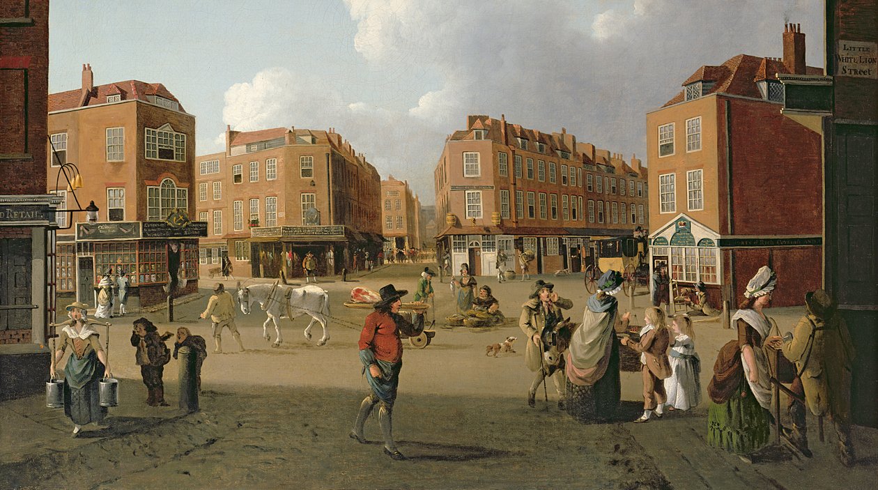 Seven Dials, Covent Garden olje på lerret detalj av 353744 av William Hodges